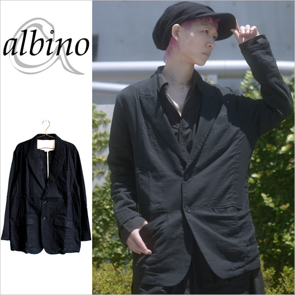 コットンダブルガーゼテーラードジャケット ジャケット albino コットンダブルガーゼテーラードジャケット ジャケット albino