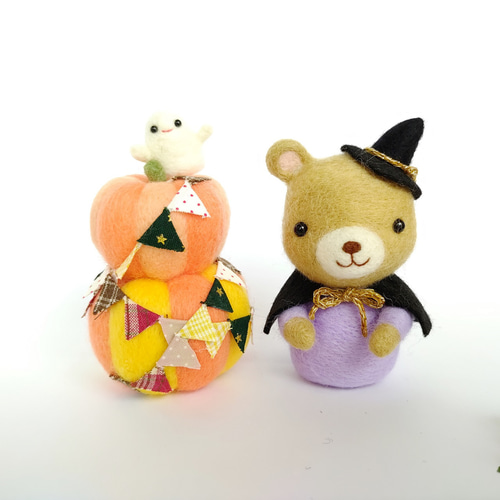 sale】ハロウィン《ドラキュラマントのくまさんとジャックオランタン