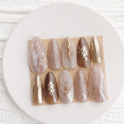 現品 サイズ変更不可 ネイルチップ ニュアンスネイル 成人式 卒業式 前  