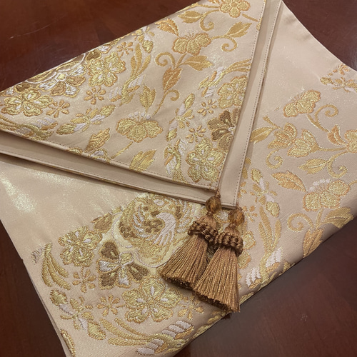 豪華刺繍 袋帯で作った正絹テーブルランナー帯リメイク1631 豪華刺繍 袋帯で作った正絹テーブルランナー帯リメイク1631