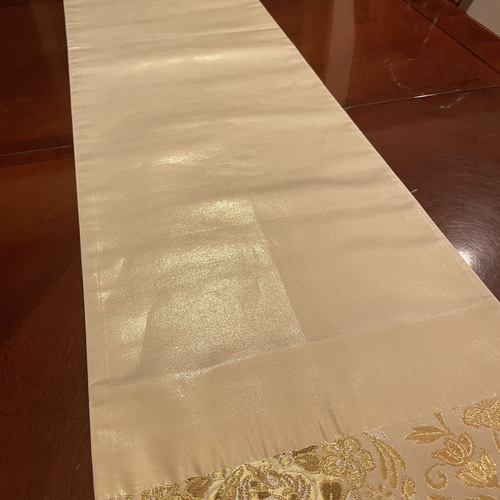 豪華刺繍 袋帯で作った正絹テーブルランナー帯リメイク1631 豪華刺繍 袋帯で作った正絹テーブルランナー帯リメイク1631