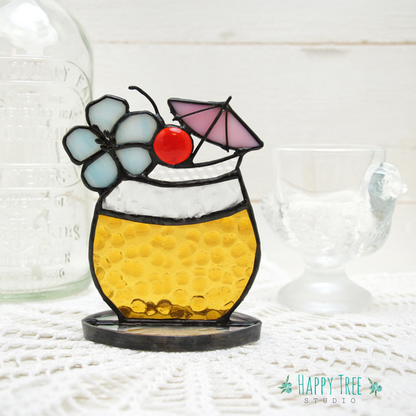 ステンドグラス トロピカルドリンク ビール 置物 ギフトにも その他