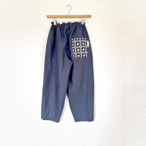 ミナペルホネン anemoneポケット リネン100%バルーンパンツ  