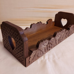 木彫りティッシュボックス（紫陽花） その他インテリア雑貨