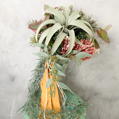 エアプランツキセログラフィカのブーケ | 造花の花束 スワッグ