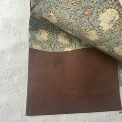 アイボリーのピンパーネル×チョコレートbrown  の色合わせの名古屋帯 4枚目の画像