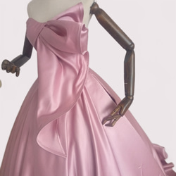 エレガント スタイリッシュ カラードレス　薄ピンク ノースリーブ 編み上げ 結婚式/披露宴/お呼ばれ/二次会/発表会など 2枚目の画像