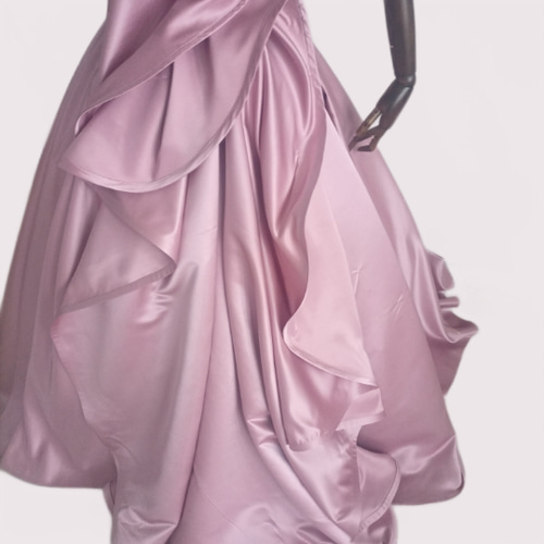 エレガント スタイリッシュ カラードレス 薄ピンク ノースリーブ  