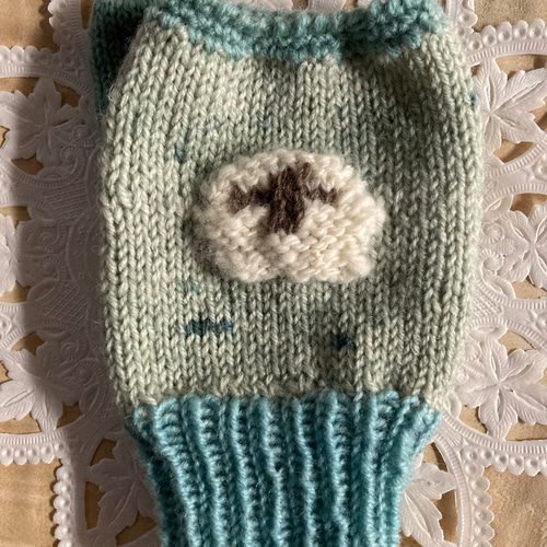 ハンドメイド☆羊さん柄とボアのネックウォーマー