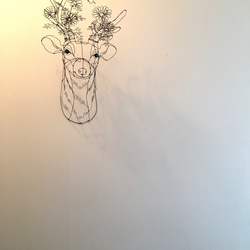 ワイヤーアート　ワイヤークラフト  鹿flower マーガレットシカ【受注制作】 8枚目の画像