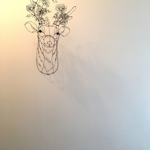 ワイヤーアート ワイヤークラフト 鹿flower マーガレットシカ【受注