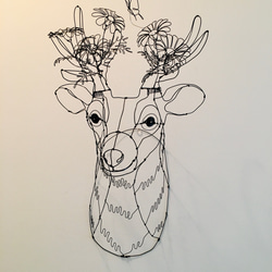 ワイヤーアート　ワイヤークラフト  鹿flower マーガレットシカ【受注制作】 9枚目の画像