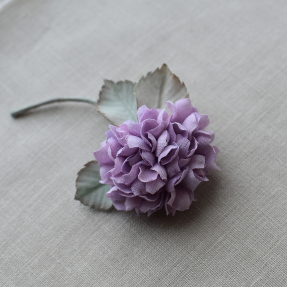 【布花】小さな紫陽花のコサージュ（ピンクパープル）/一点物 8枚目の画像