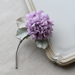 【布花】小さな紫陽花のコサージュ（ピンクパープル）/一点物 5枚目の画像
