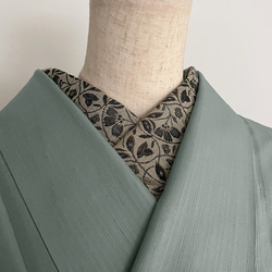 陰陽 更紗の紋織 2way 半衿 ハンドメイド半襟 リバーシブル ボタニカル 5枚目の画像