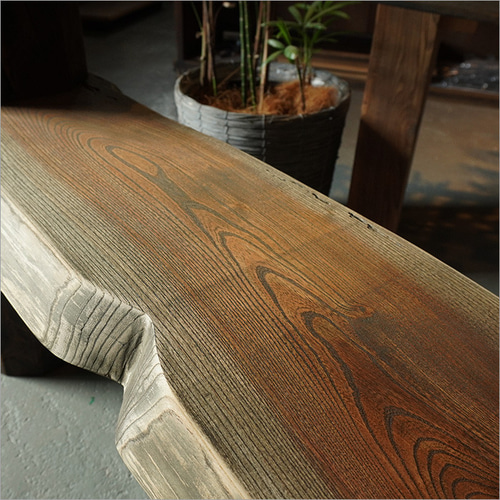 ケヤキ 一枚板 ベンチ 長椅子 木製 丸太 切り株 アンティーク 古材