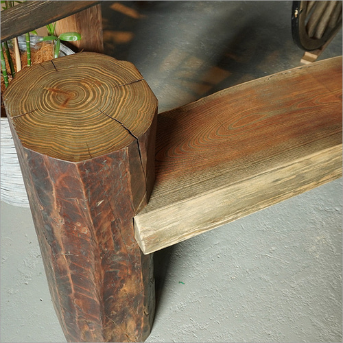 ケヤキ 一枚板 ベンチ 長椅子 木製 丸太 切り株 アンティーク 古材