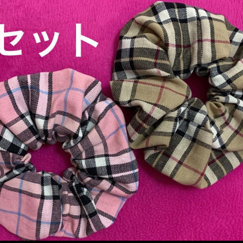 タータンチェック柄シュシュ タータン柄シュシュ チェック柄