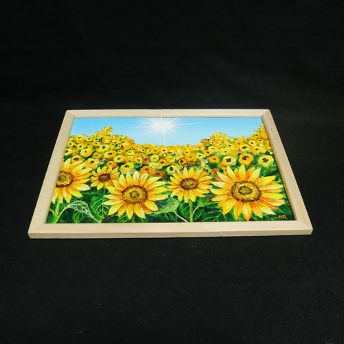 油絵 油彩 油彩画 絵 絵画 【太陽とひまわり畑】 油絵 絵画 【風車の向日葵畑) 油絵 絵画 【風車の向日葵畑) 油絵 絵画