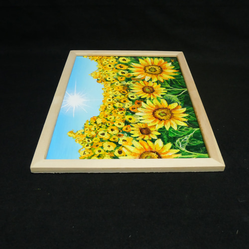 油絵 油彩 油彩画 絵 絵画 【太陽とひまわり畑】 絵画 HR 通販