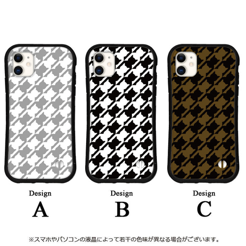 猫 千鳥柄 スマホケース iPhone16 15 14 pro SE iface型 グリップ
