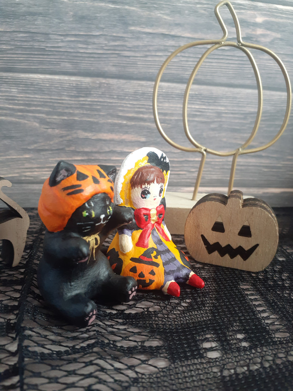 ハロウィン文化人形ちゃんとニャンコ 2枚目の画像