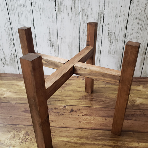 二点セット 木製プランタースタンド/フラワースタンド/ウォールナット