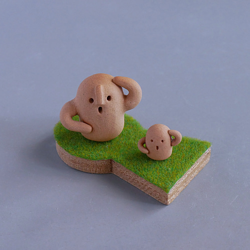 親子ハニワと古墳のセット その他置物 陶芸作家 悦 -etsu- 通販