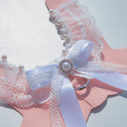 Lace Collar Harness + Leash (Flower Petal Pink) 5枚目の画像