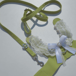 Lace Collar Harness + Leash (Flower Petal Pink) 8枚目の画像