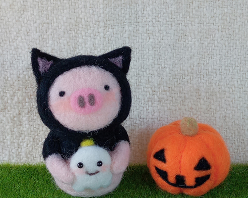 【オーダー受付中】犬 猫 鳥 豚 馬 動物 ハロウィン 羊毛フェルト ストラップ オーダー受付中】犬 猫 鳥 豚 馬 動物 ハロウィン 羊毛フェルト