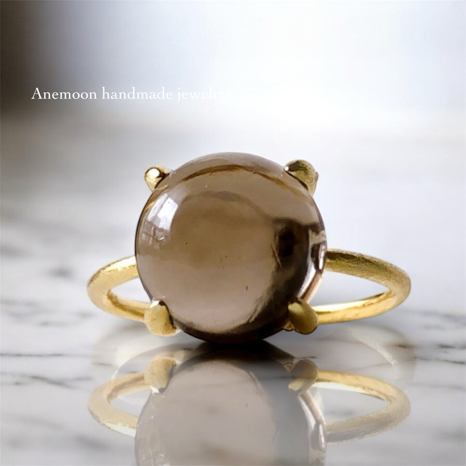 ♠️スモーキークォーツ14kgf製ネックレス 約40cm 天然石10mm