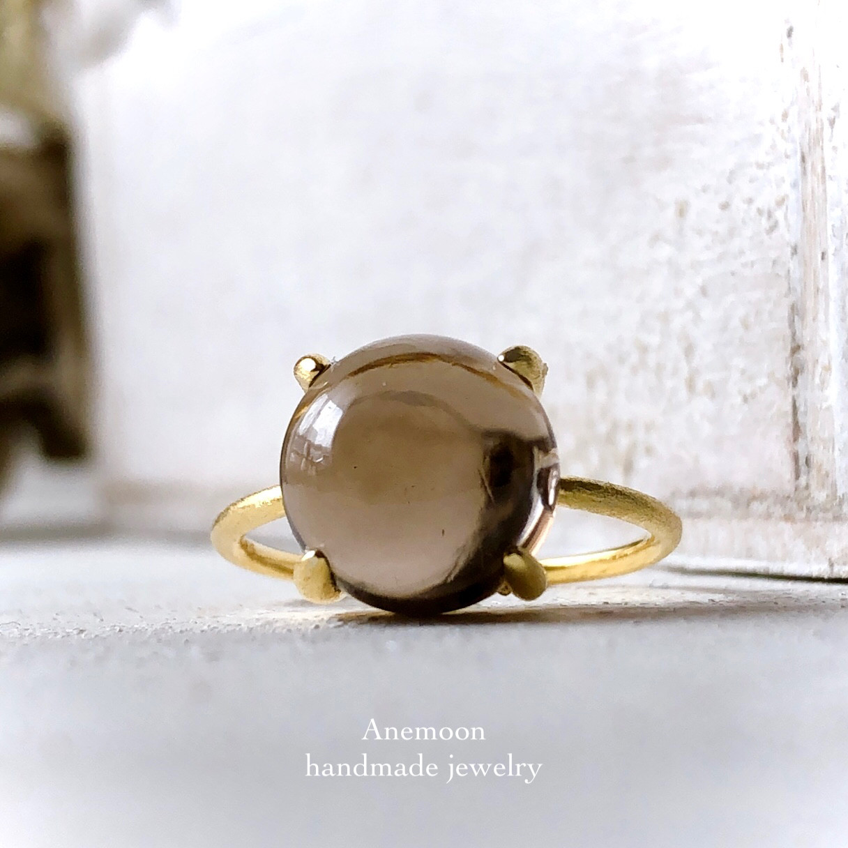 ♠️スモーキークォーツ14kgf製ネックレス 約40cm 天然石10mm