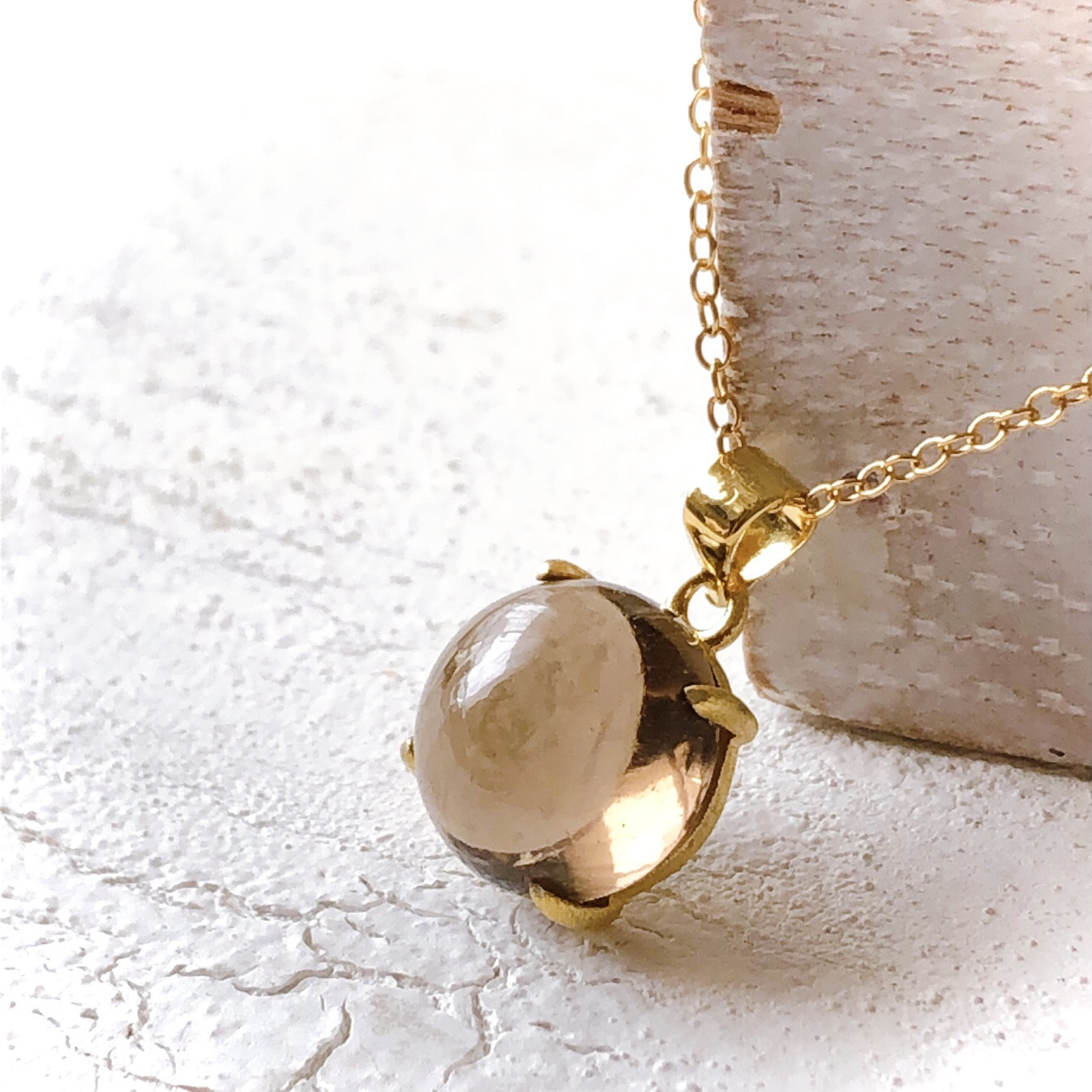 ♠️スモーキークォーツ14kgf製ネックレス 約40cm 天然石10mm