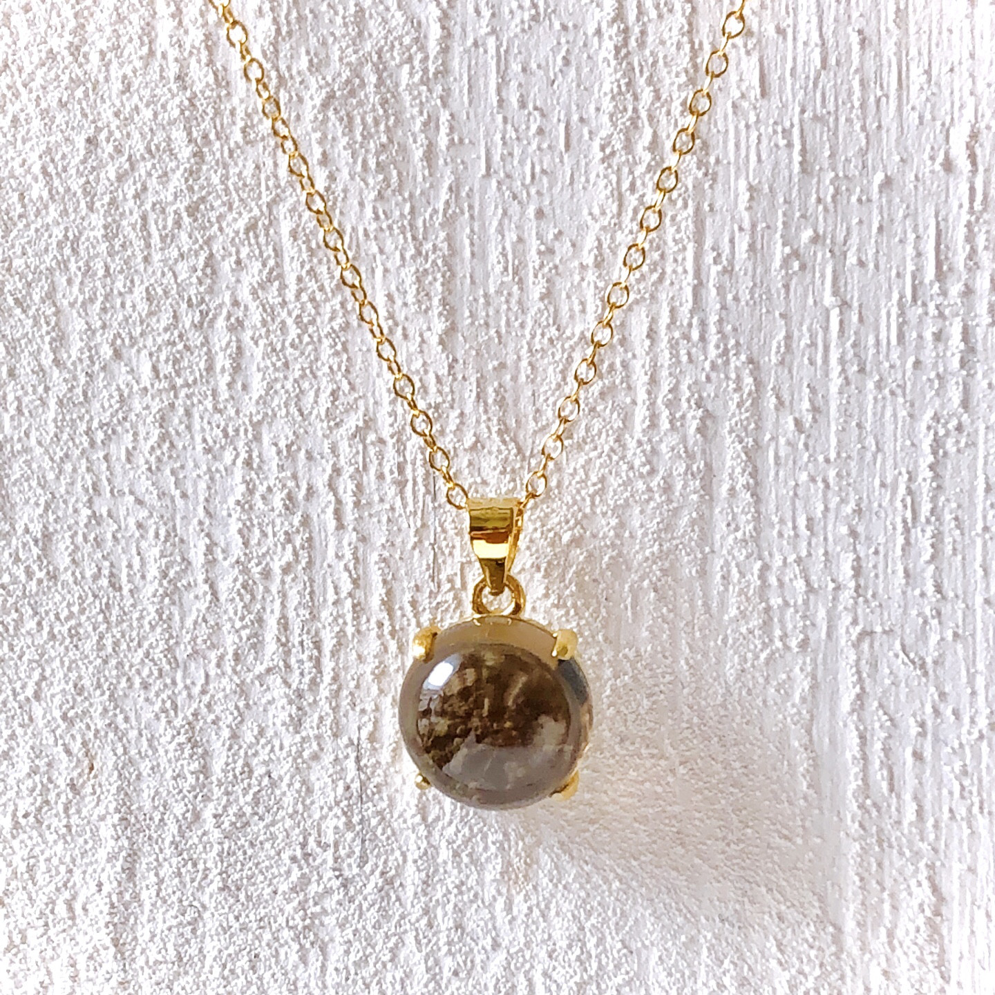 ♠️スモーキークォーツ14kgf製ネックレス 約40cm 天然石10mm