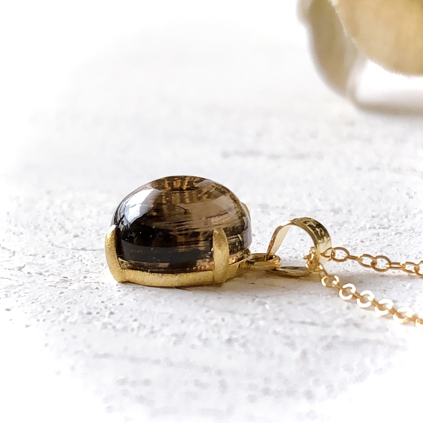 ♠️スモーキークォーツ14kgf製ネックレス 約40cm 天然石10mm