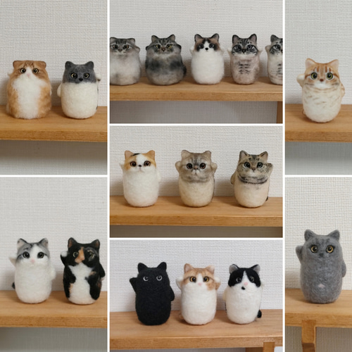 羊毛フェルト　猫　もりりん。様お取り置き分です。 羊毛フェルト 猫 もりりん。様 お取り置き分です - メルカリ