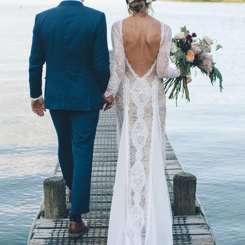 ストレート刺繍ウェディングドレス ドレス ウララ--1000着達成感謝  