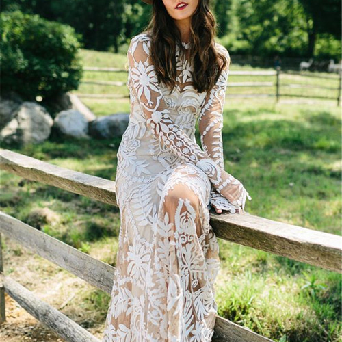 立体リーフレース刺繍 ウェディングドレス 前撮り エレガント ドレス  