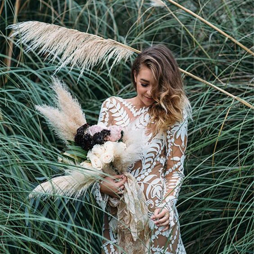 立体リーフレース刺繍 ウェディングドレス 前撮り エレガント ドレス  