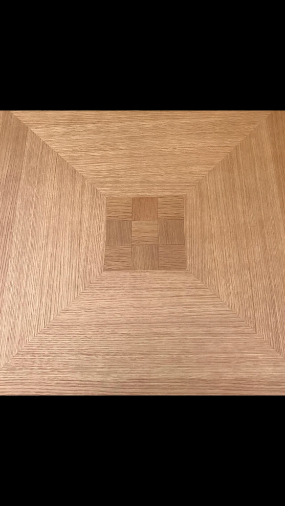 こたつテーブルナラ市松80角日本製・ヒーター付き 3枚目の画像