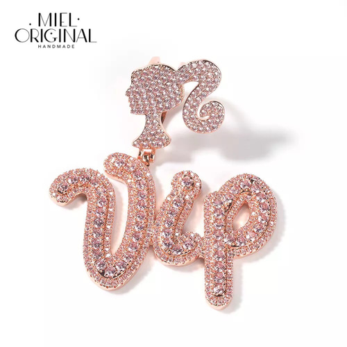 名入れ♡ガール キラキラ カラフル ヒップホップ イニシャルネックレス