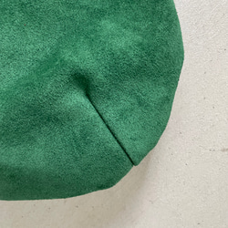 牛肉絲絨+特厚油泥圓手提袋【綠色】 第6張的照片