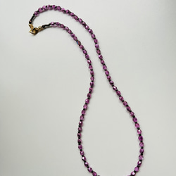 紫色チェコビーズアンティークネックレス 1枚目の画像