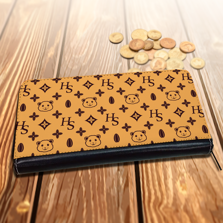 長財布　モノグラム　オレンジ