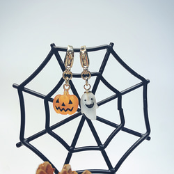 【Halloween】かぼちゃ&ゴースト　シンプルストラップ 1枚目の画像
