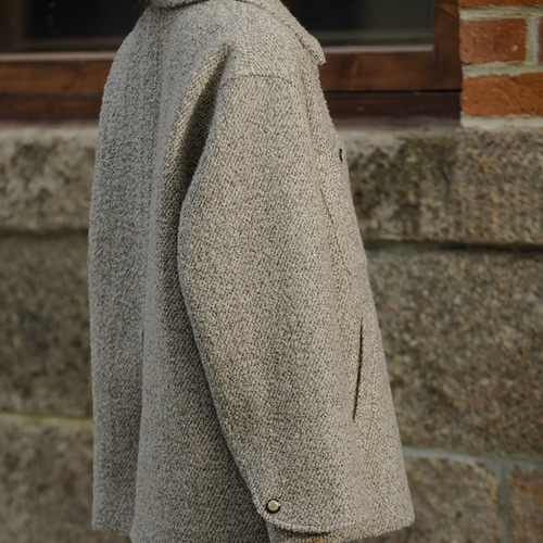 ウール混 秋冬向き ステンカラーコート ショートコート コート jadore