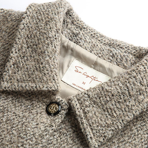 ウール混 秋冬向き ステンカラーコート ショートコート コート jadore