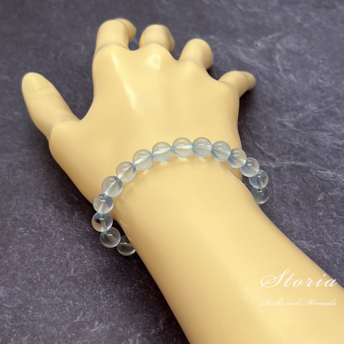 8mm ブラジル産 クリア・アクアマリン（緑柱石）ブレスレット 