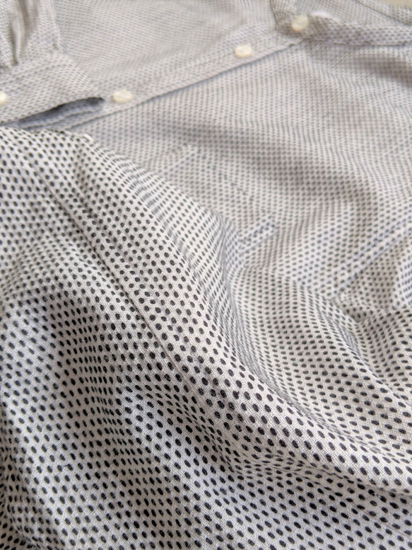 <OSOCU> Chita-momen band collar shirt ”Sashiko””　知多木綿　刺し子シャツ 4枚目の画像